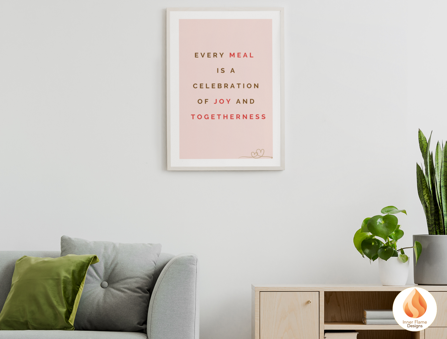 Motivational Poster with Quote on Family and Togetherness 3- "Every Meal Is A Celebration Of Joy And Togetherness"