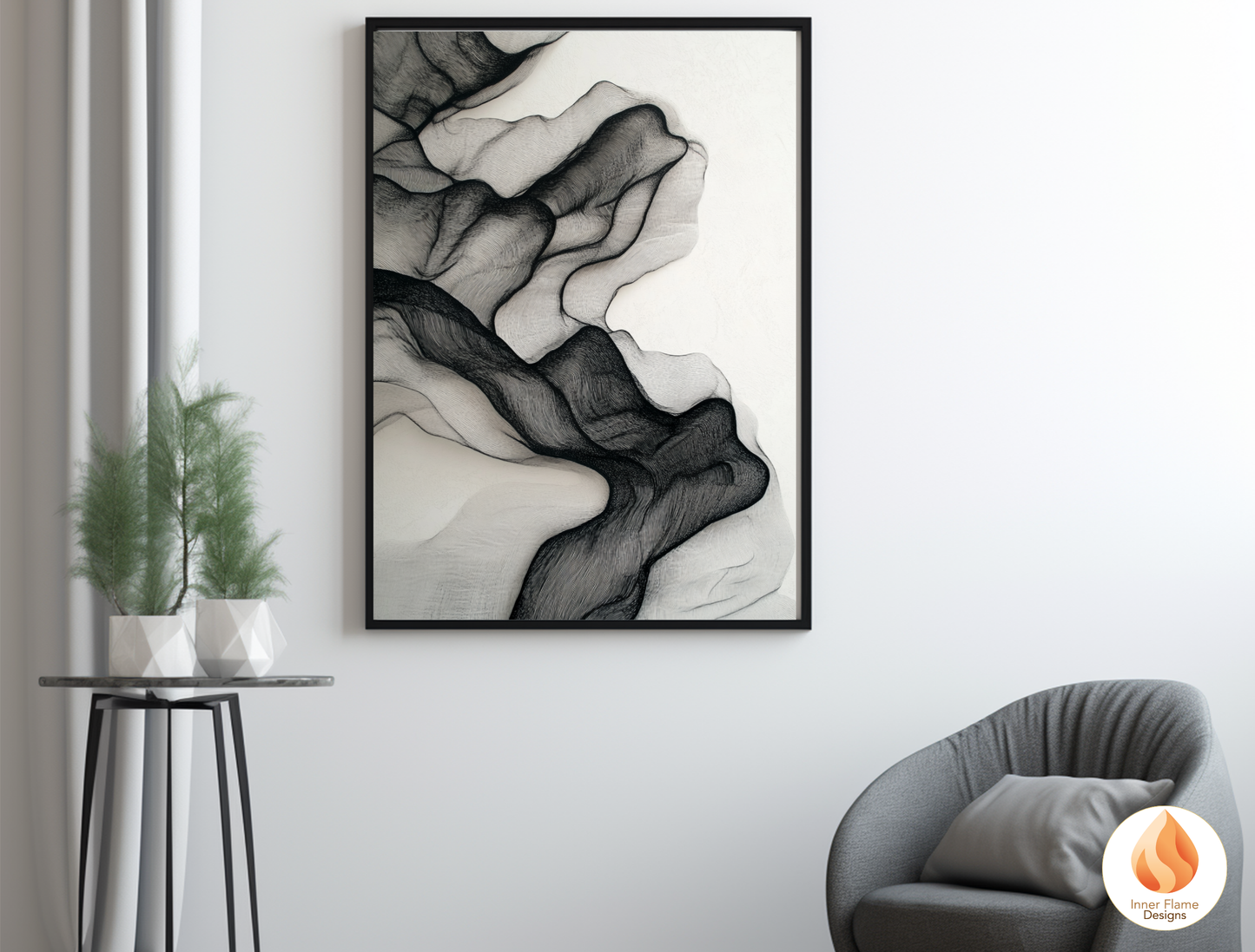 Intricate Line Art for Modern Home Design | Triptych Artwork