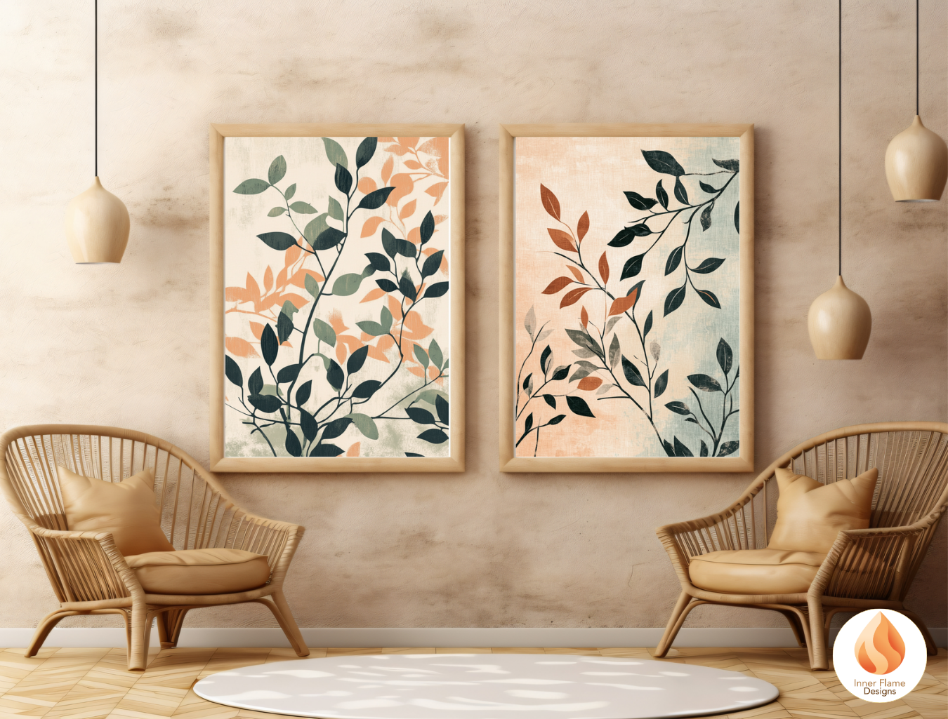 Elegant Botanical Art for Modern Home Design | Triptych Artwork