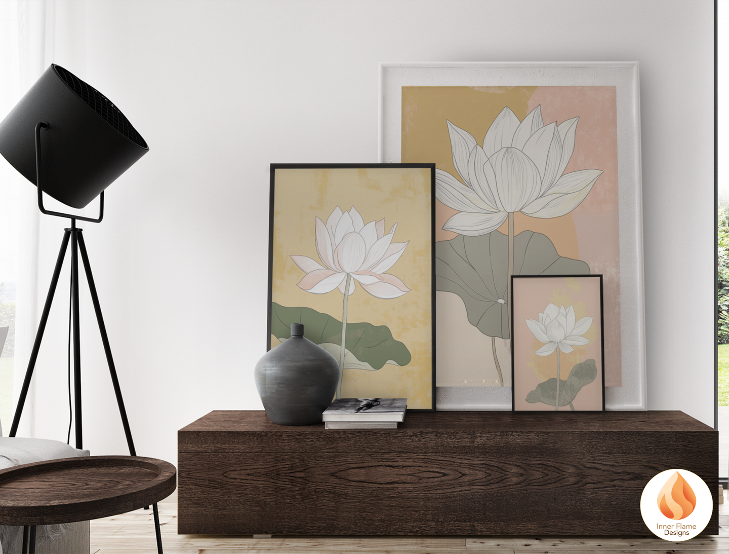 Subtle Japandi Art for Modern Home Design | Triptych Artwork (Series 1)