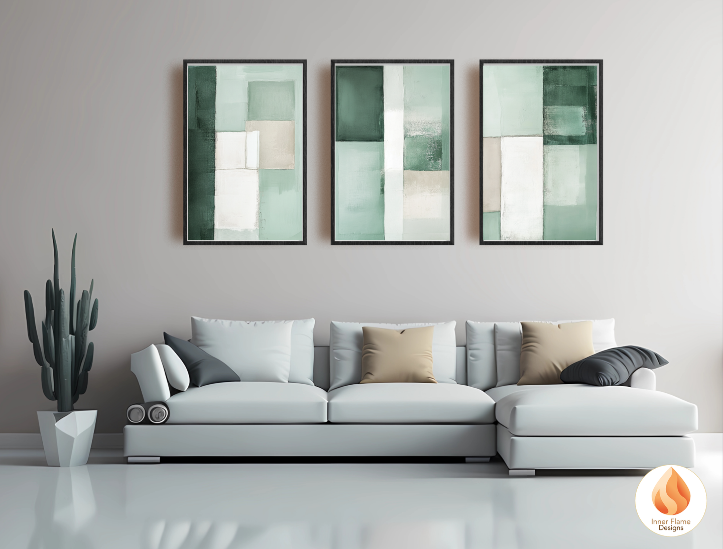Gentle Minimalist Art for Modern Home Design | Triptych Artwork