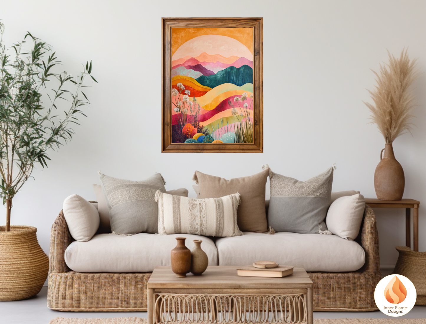 Dramatic Boho Wall Art Décor for Modern Home Design | Triptych Artwork (Series 1)