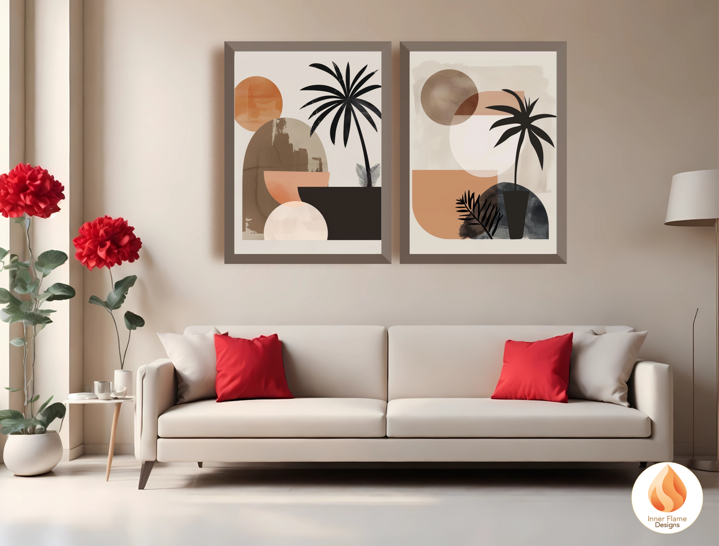 Calming Japandi Art for Modern Home Design | Triptych Artwork