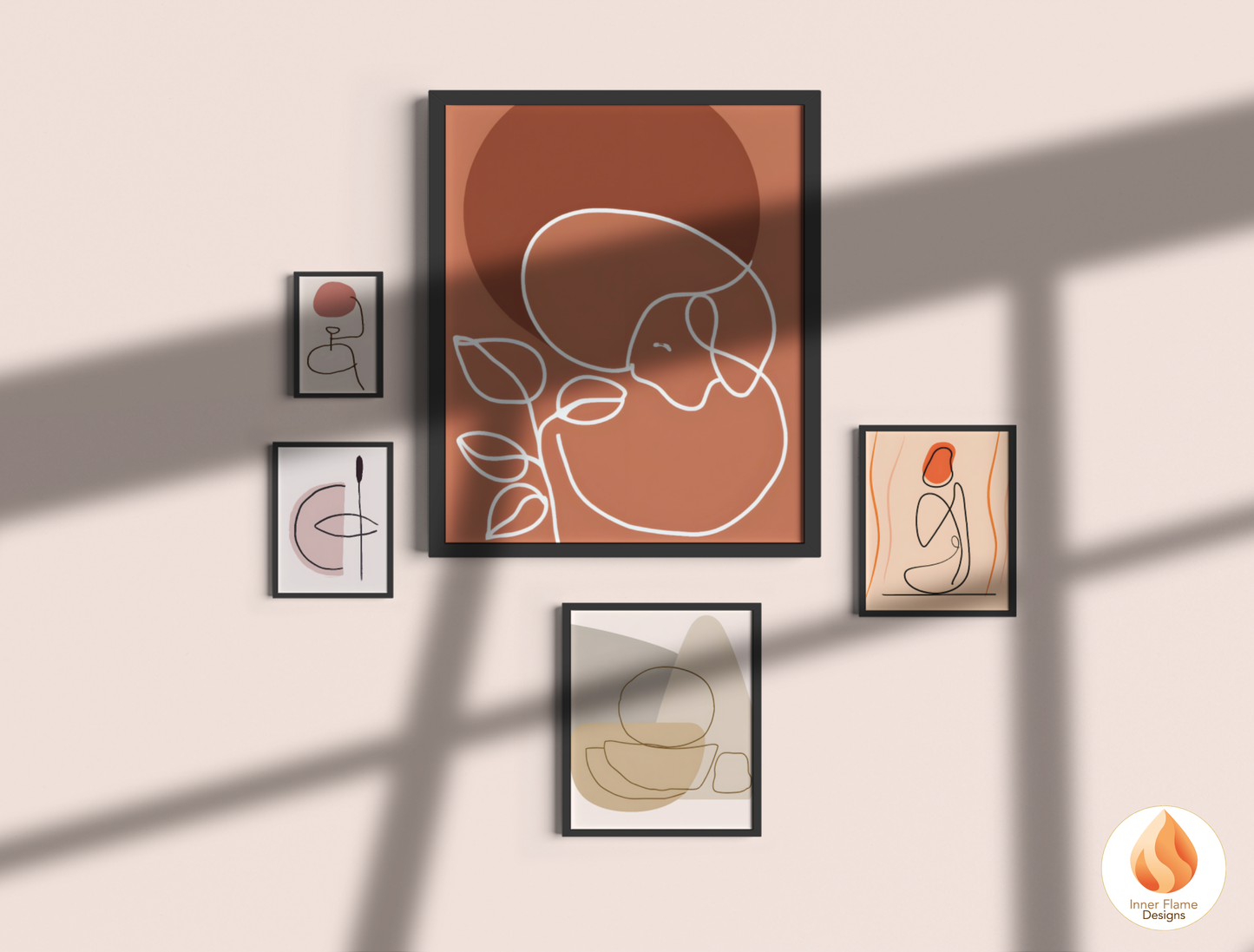 Eclectic Line Art for Modern Home Design | Triptych Artwork