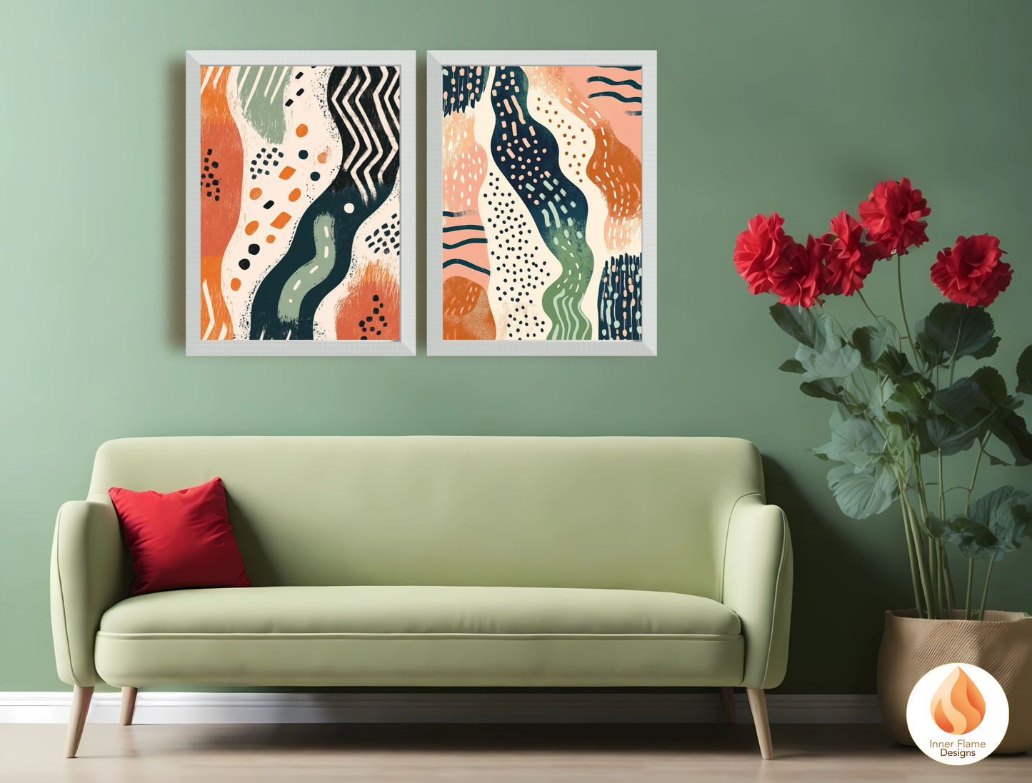 Primitive Boho Wall Art Décor for Modern Home Design | Triptych Artwork