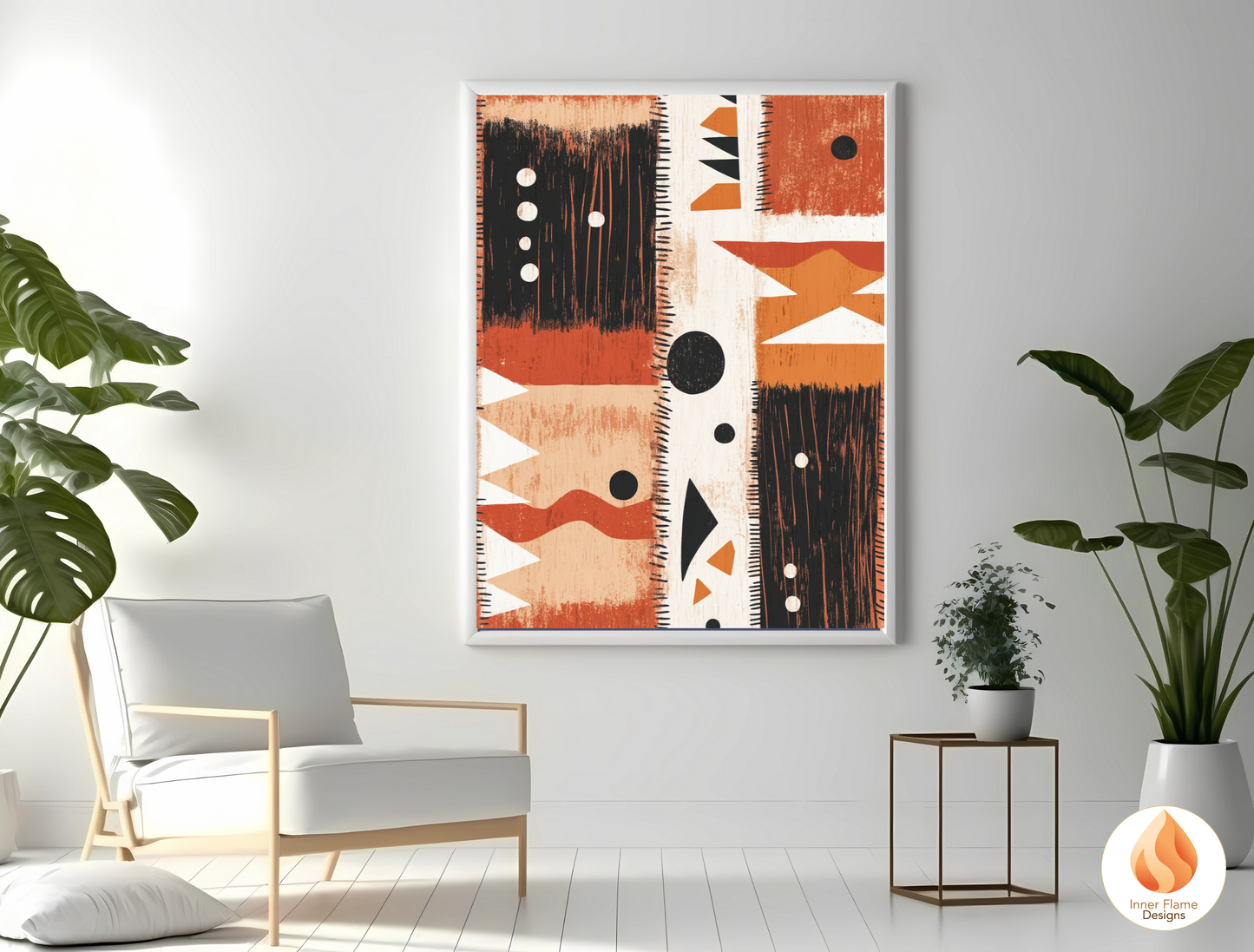 Tribal Boho Wall Art Décor for Modern Home Design | Triptych Artwork