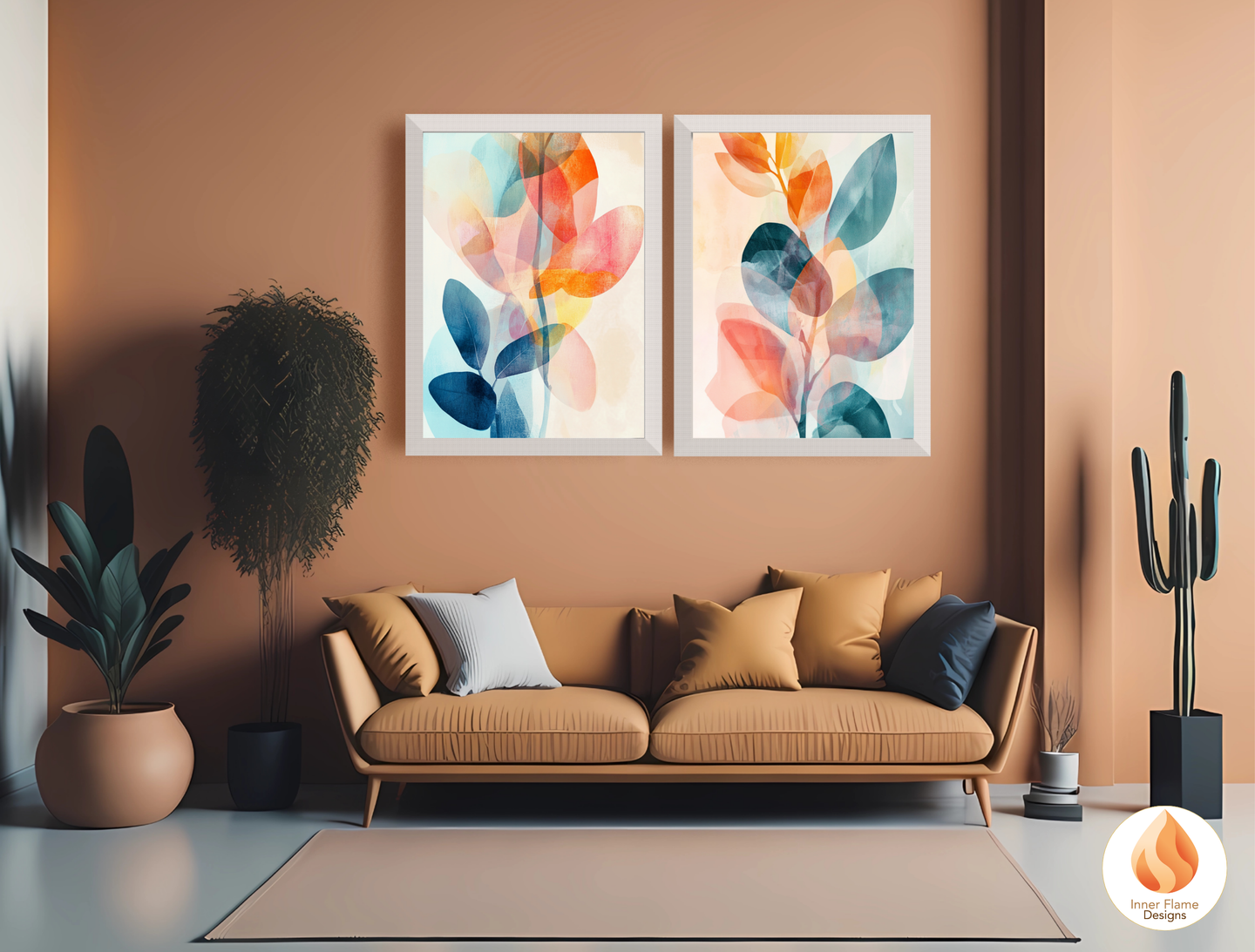 Refreshing Flower Artwork for Modern Home Design | Triptych Artwork