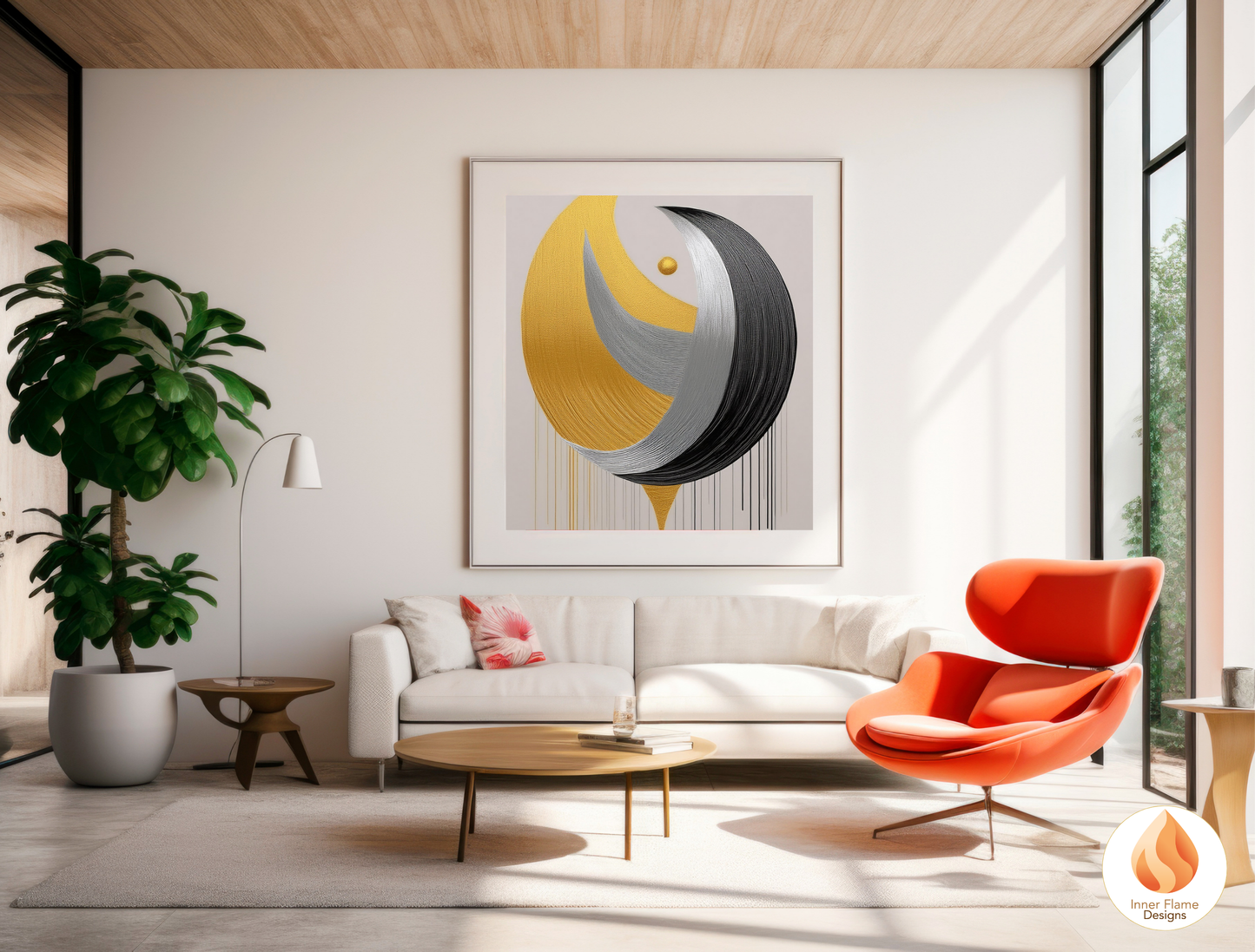 Futuristic Geometric Artwork for Modern Home Design | Triptych Artwork