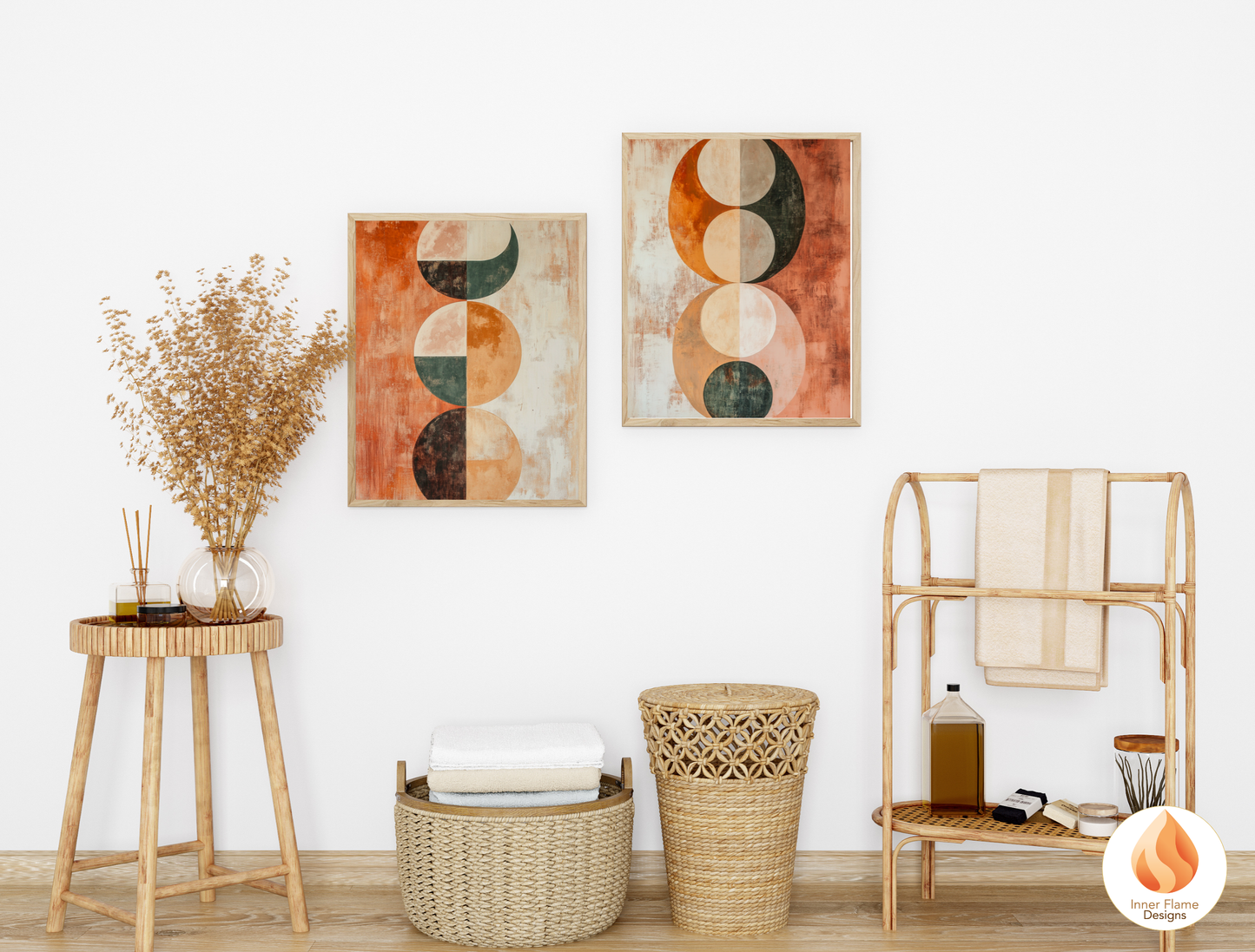 Cosmic Boho Wall Art Décor for Modern Home Design | Triptych Artwork (Series 2)
