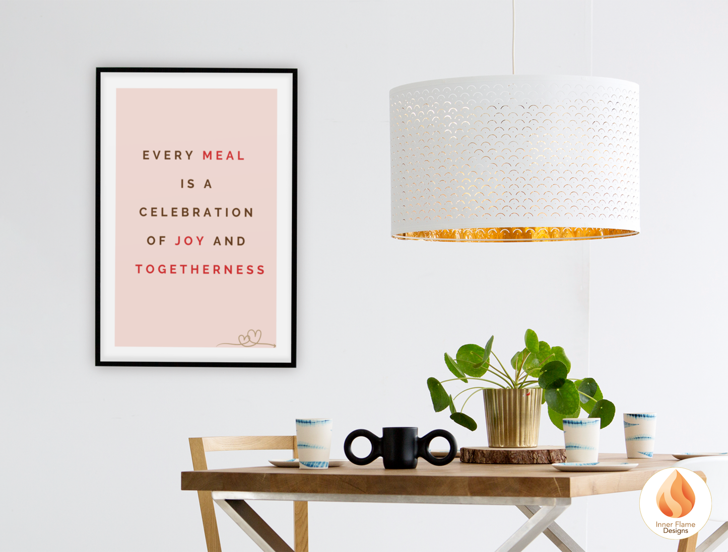 Motivational Poster with Quote on Family and Togetherness 3- "Every Meal Is A Celebration Of Joy And Togetherness"