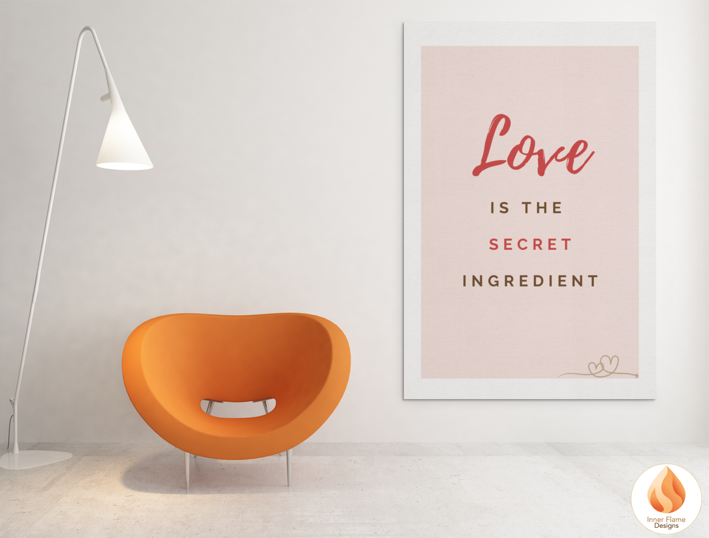 Motivational Poster with Quote on Family and Togetherness 2 - "Love Is The Secret Ingredient"