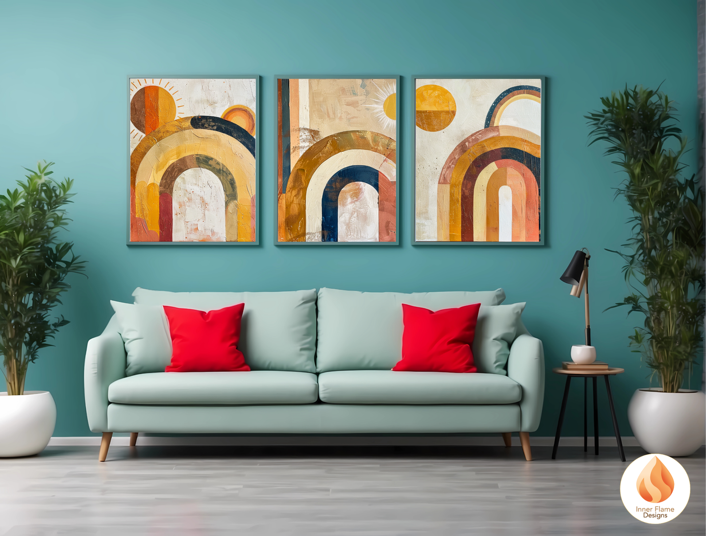 Eclectic Boho Wall Art Décor for Modern Home Design | Triptych Artwork (Series 4)