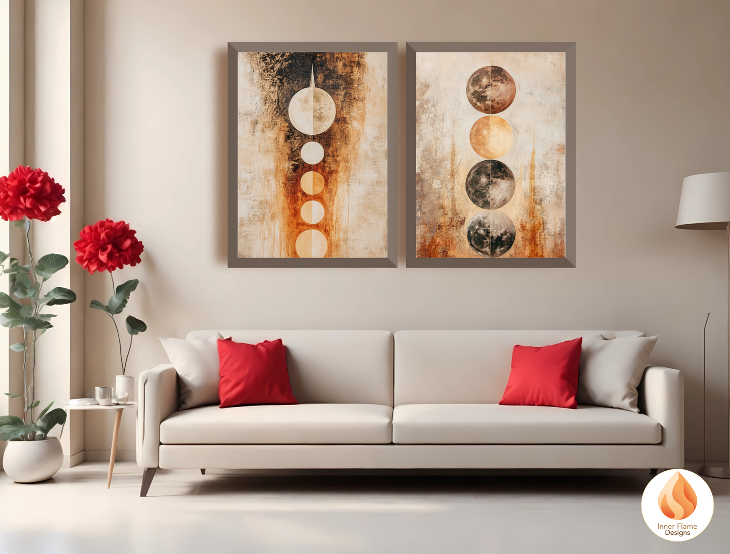Cosmic Boho Wall Art Décor for Modern Home Design | Triptych Artwork (Series 1)