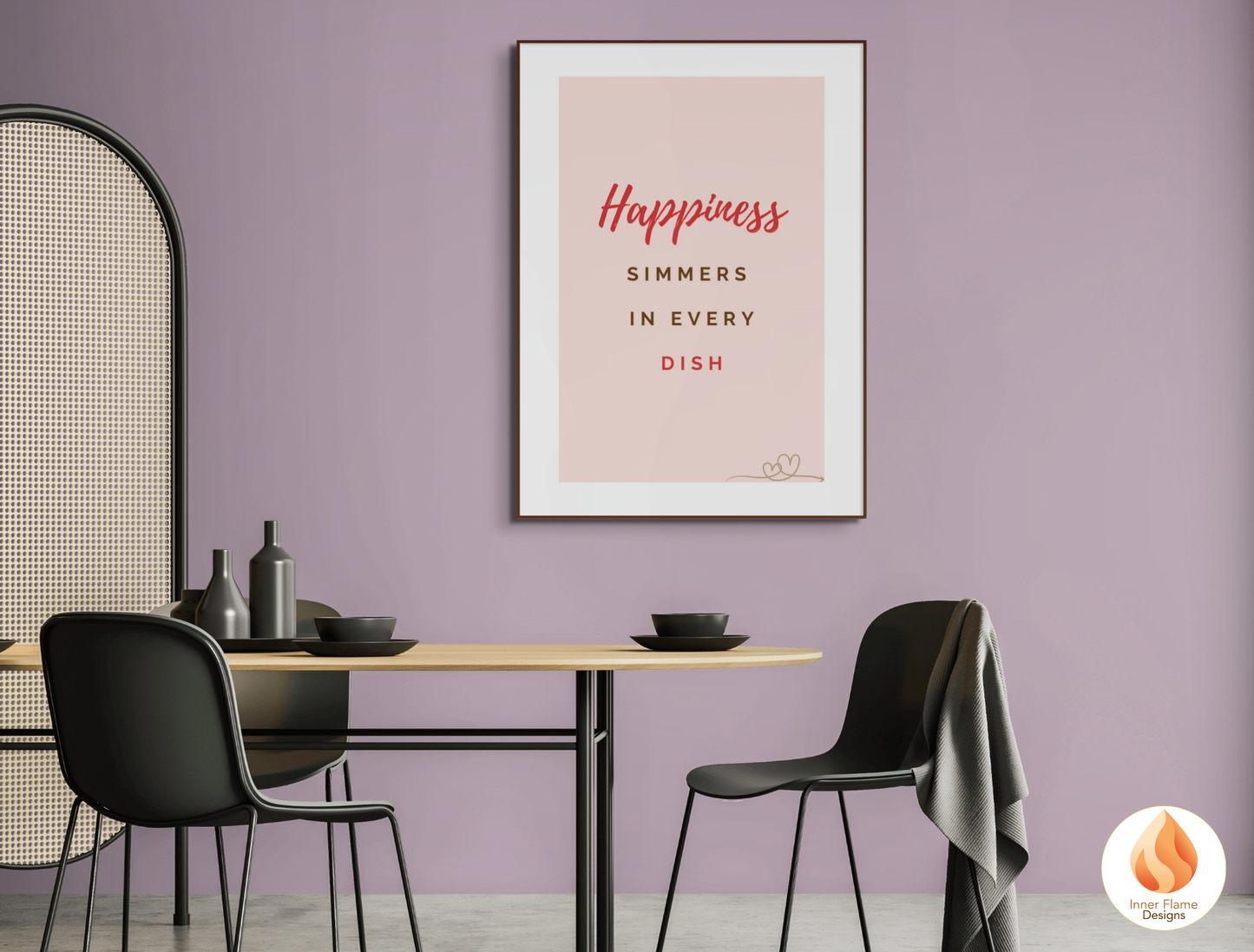 Motivational Poster with Quote on Family and Togetherness 4 - "Happiness Simmers In Every Dish"