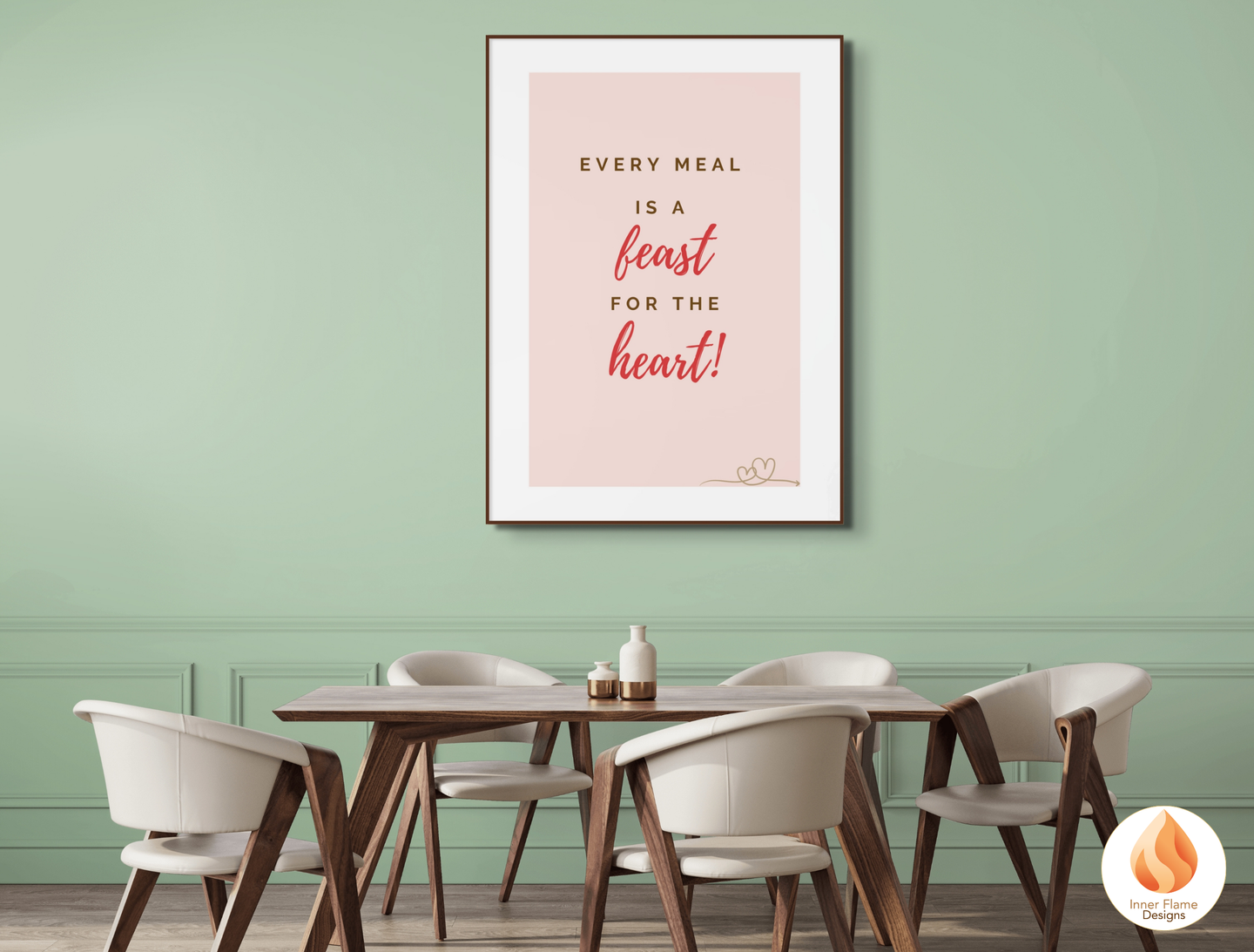 Motivational Poster with Quote on Family and Togetherness 1 - "Every Meal Is A Feast For The Heart!"