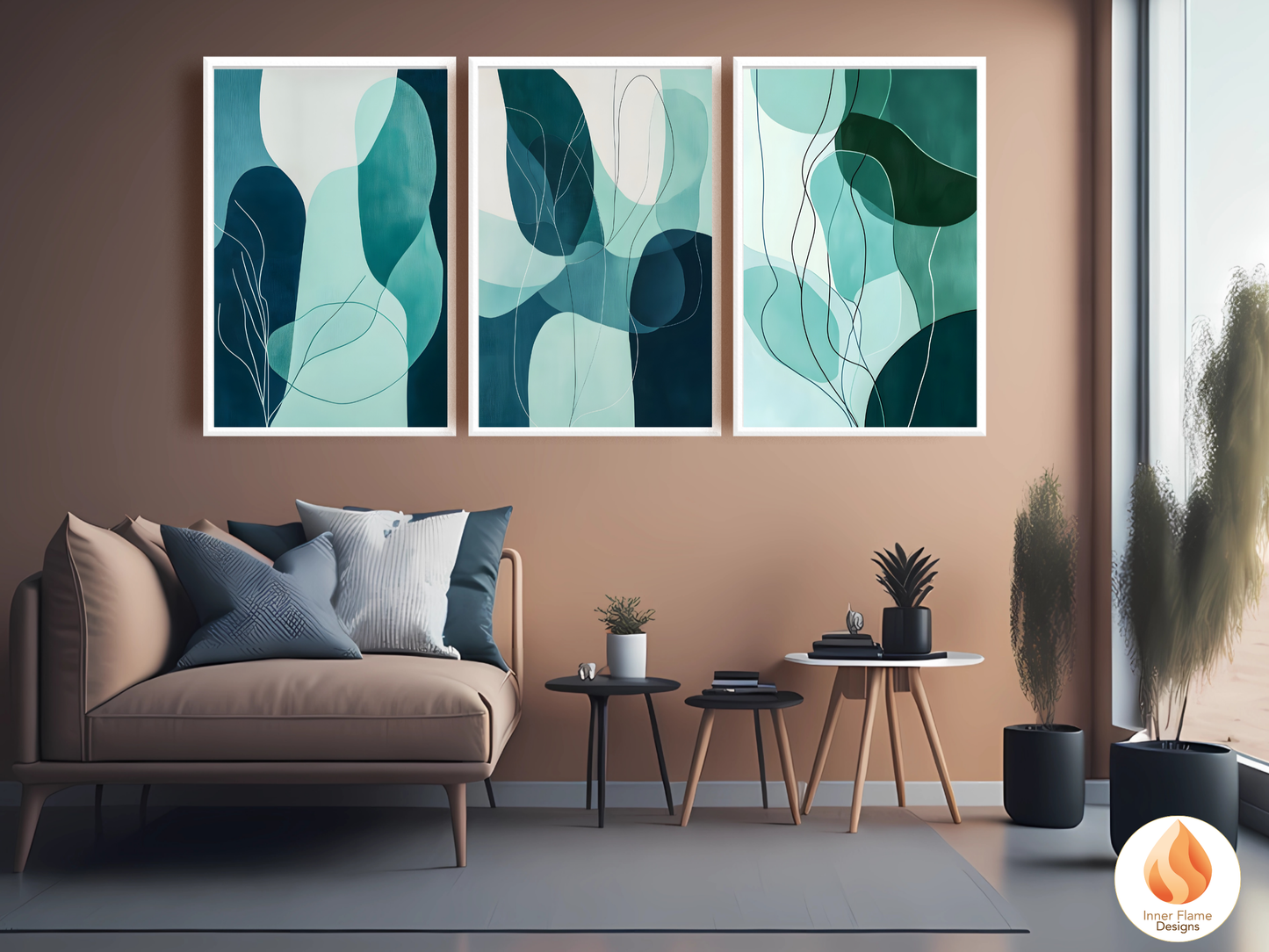 Whimsical Line Art for Modern Home Design | Triptych Artwork