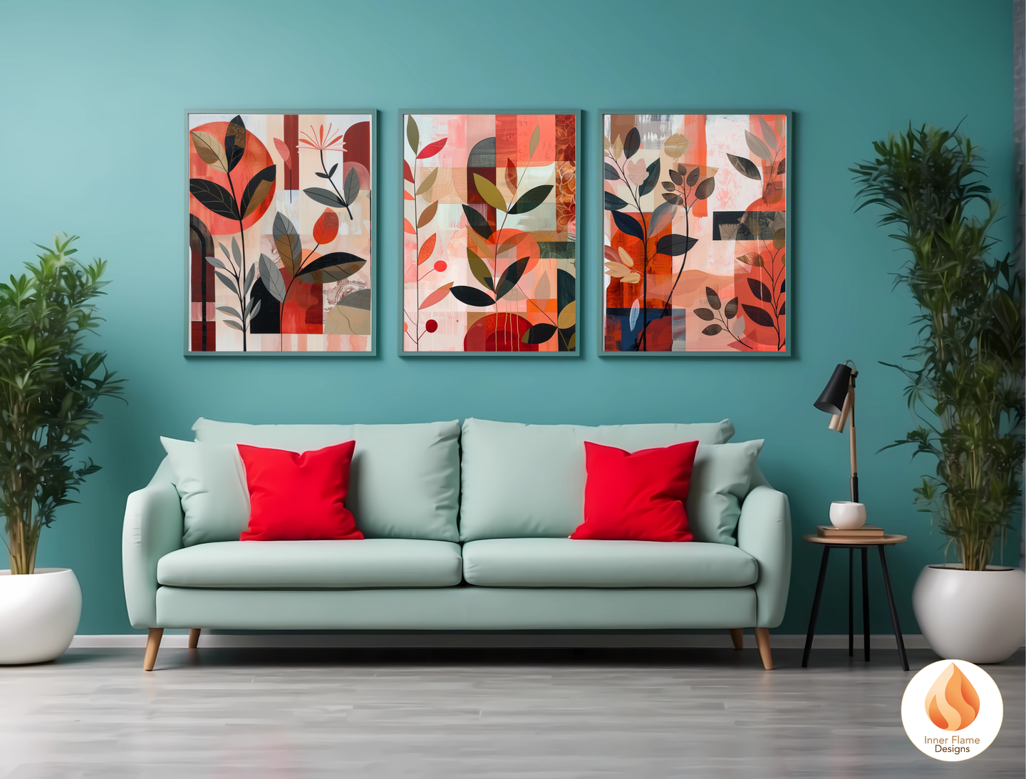 Modern Boho Wall Art Décor for Modern Home Design | Triptych Artwork (Series 2)