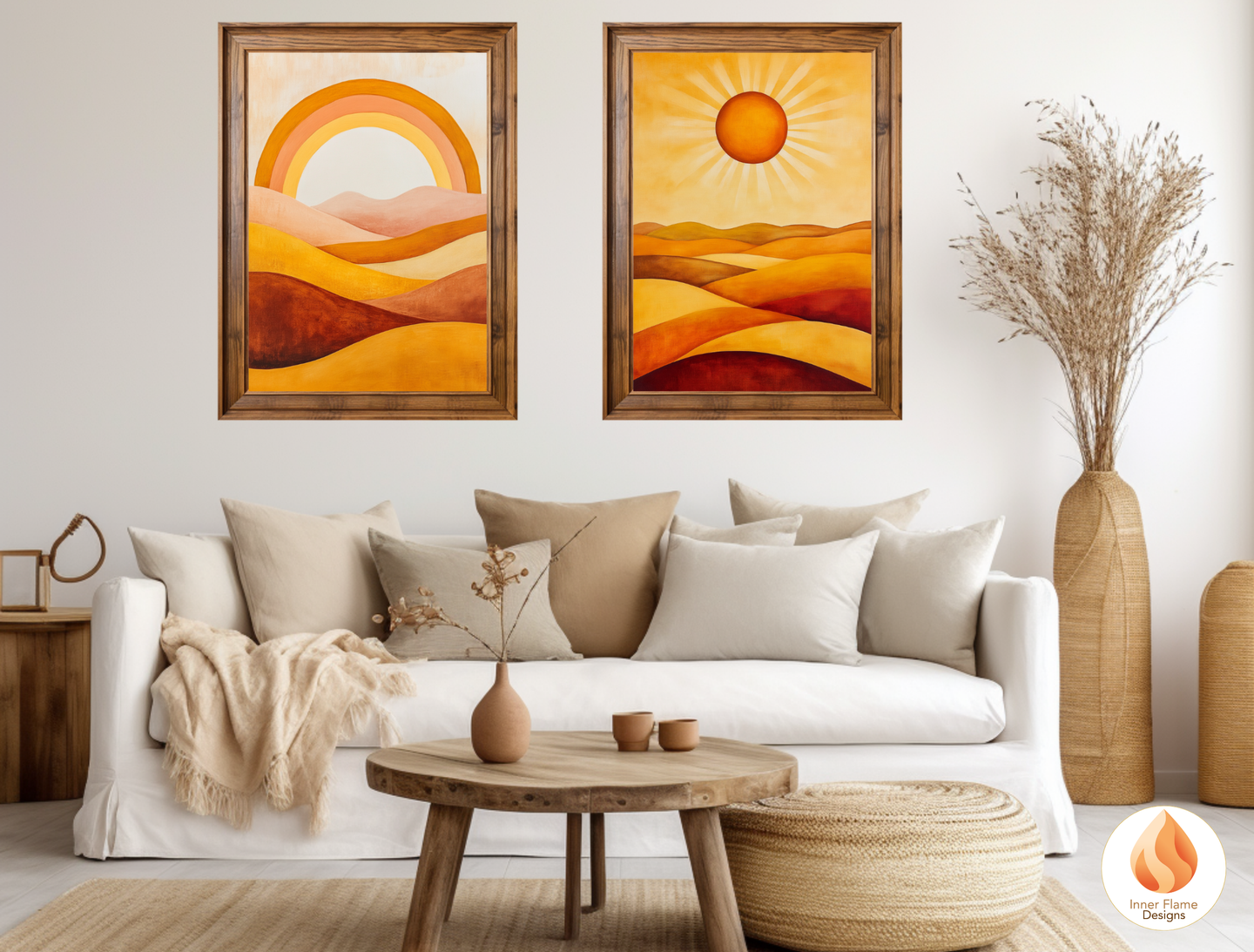 Vibrant Boho Wall Art Décor for Modern Home Design | Triptych Artwork