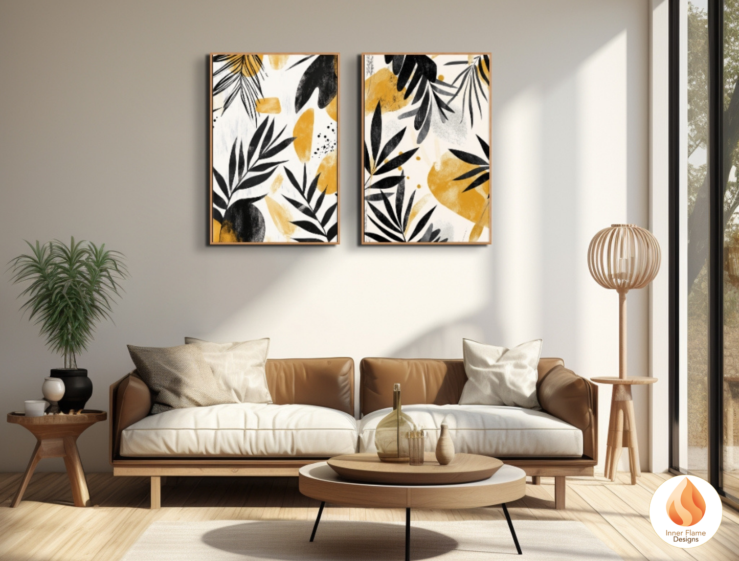 Expressive Botanical Art for Modern Home Design | Triptych Artwork