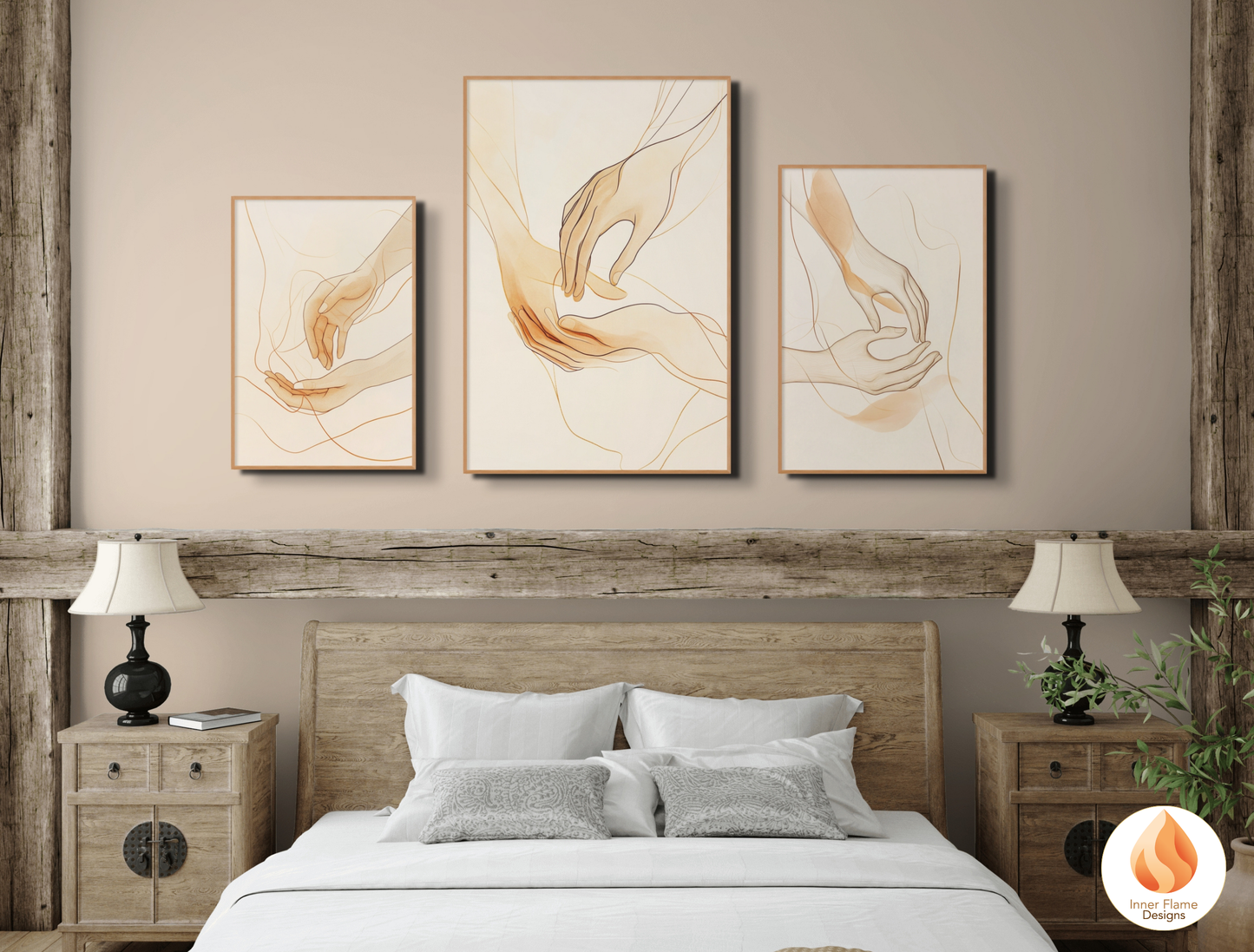 Sensual Line Art for Modern Home Design | Triptych Artwork