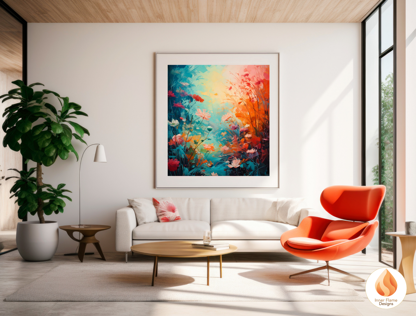 Incandescent Botanical Art for Modern Home Design | Triptych Artwork