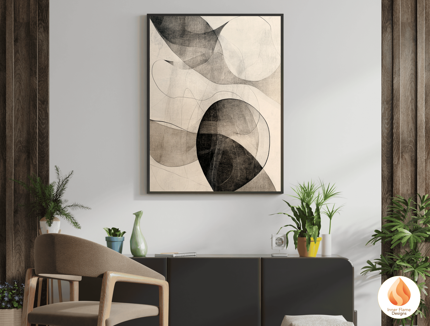 Serene Line Art for Modern Home Design | Triptych Artwork