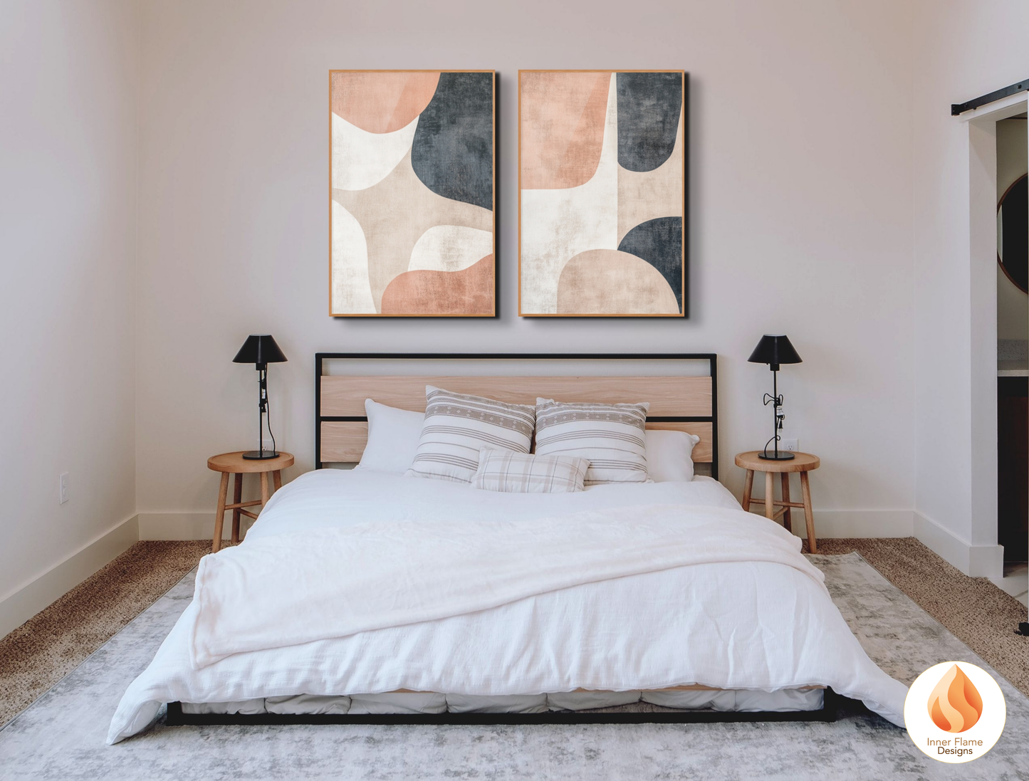 Organic Minimalist Art for Modern Home Design | Triptych Artwork