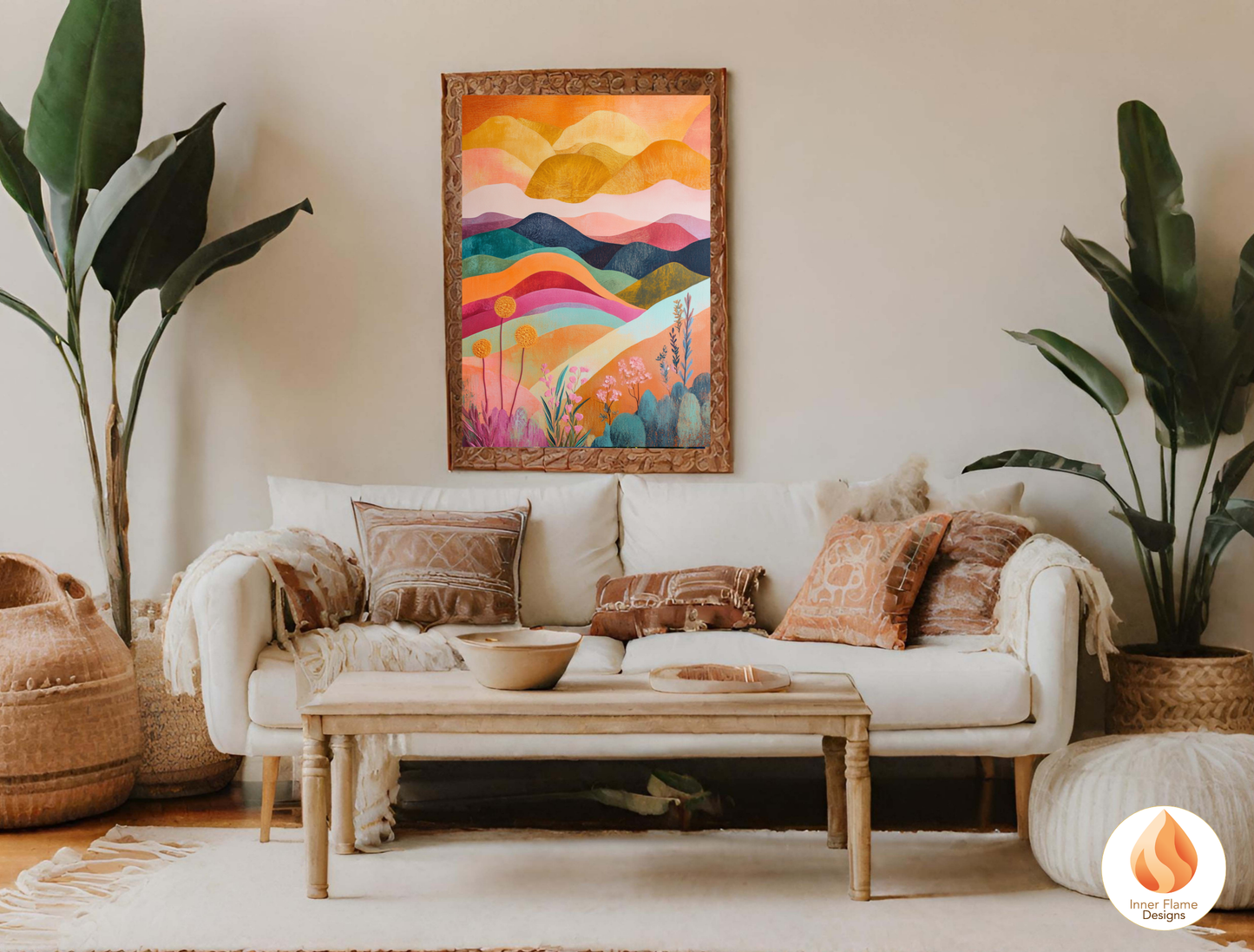 Dramatic Boho Wall Art Décor for Modern Home Design | Triptych Artwork (Series 1)