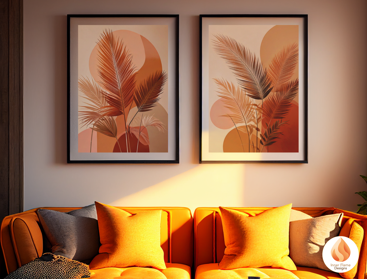 Radiant Botanical Art for Modern Home Design | Triptych Artwork