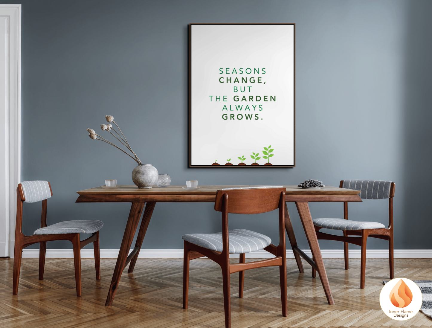 Motivational Poster with Nature-Inspired Quote 7 - "Seasons Change, But The Garden Always Grows"