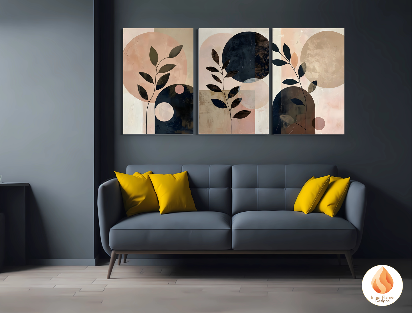 Charming Japandi Art for Modern Home Design | Triptych Artwork (Series 2)