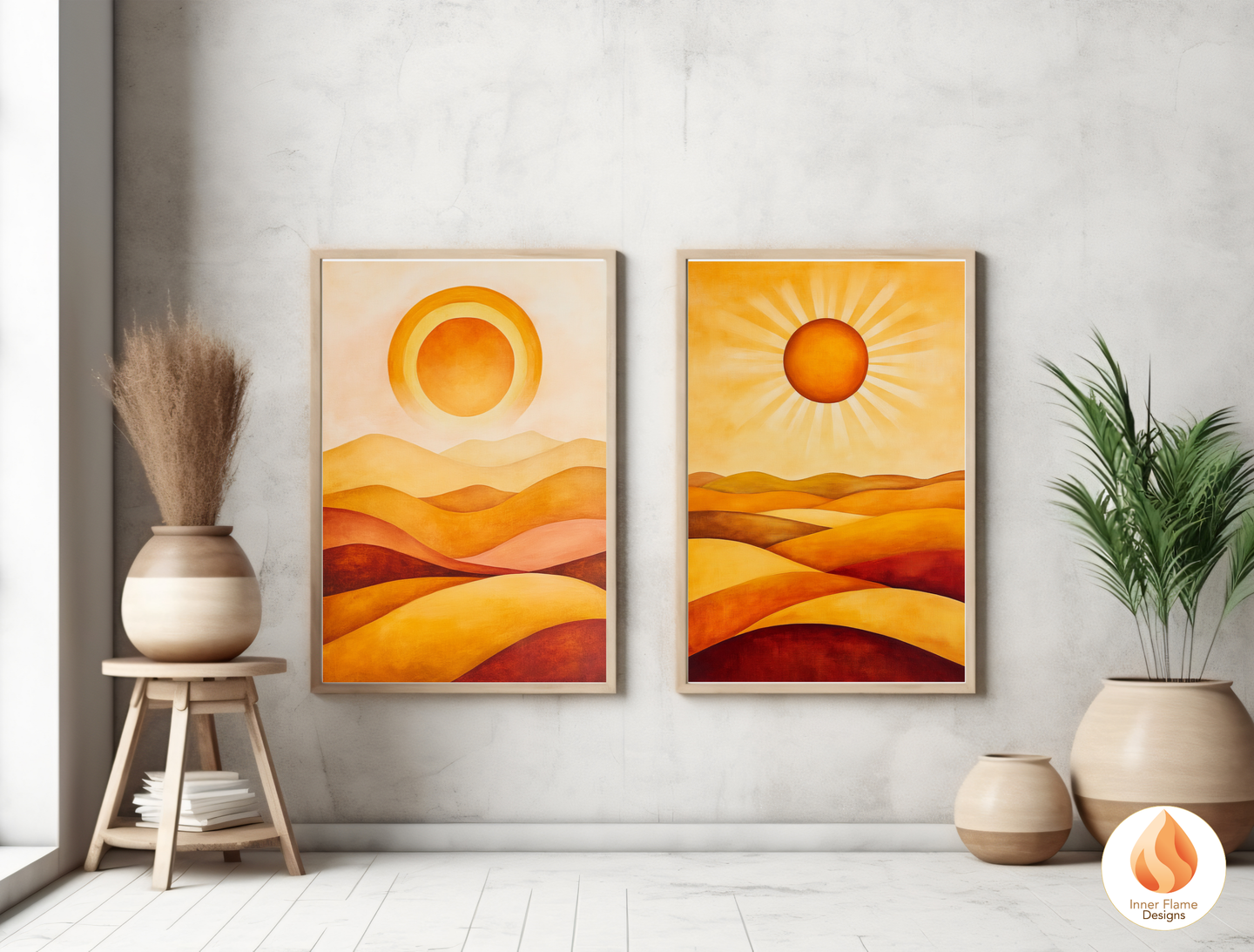 Vibrant Boho Wall Art Décor for Modern Home Design | Triptych Artwork