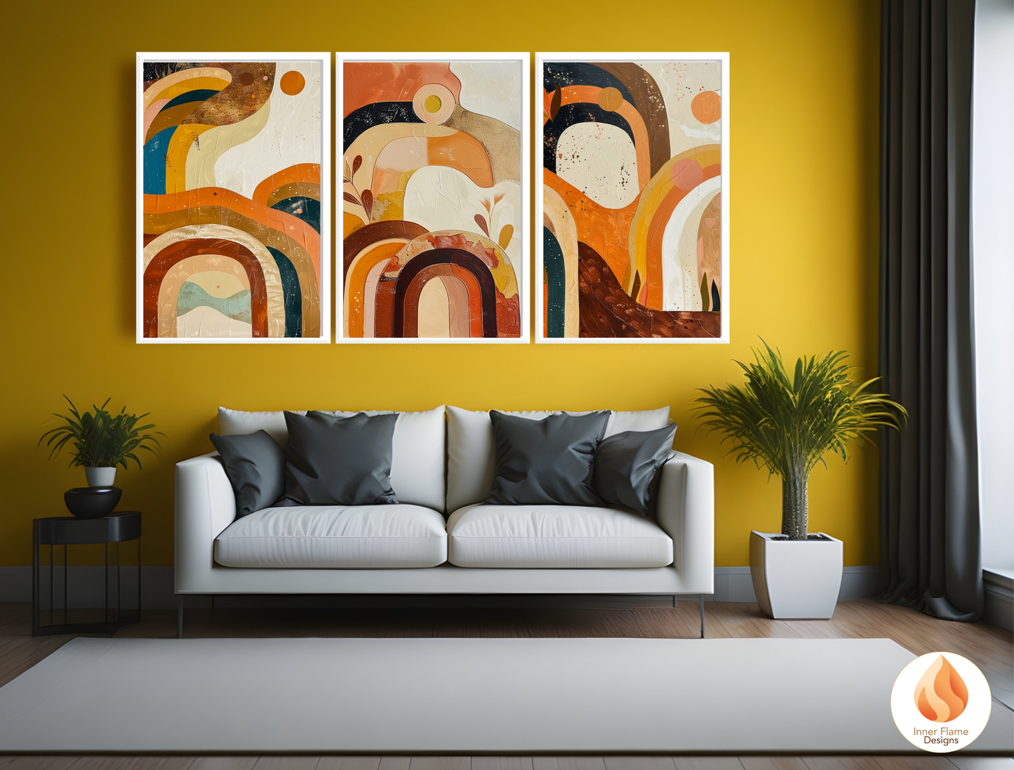 Eclectic Boho Wall Art Décor for Modern Home Design | Triptych Artwork (Series 3)