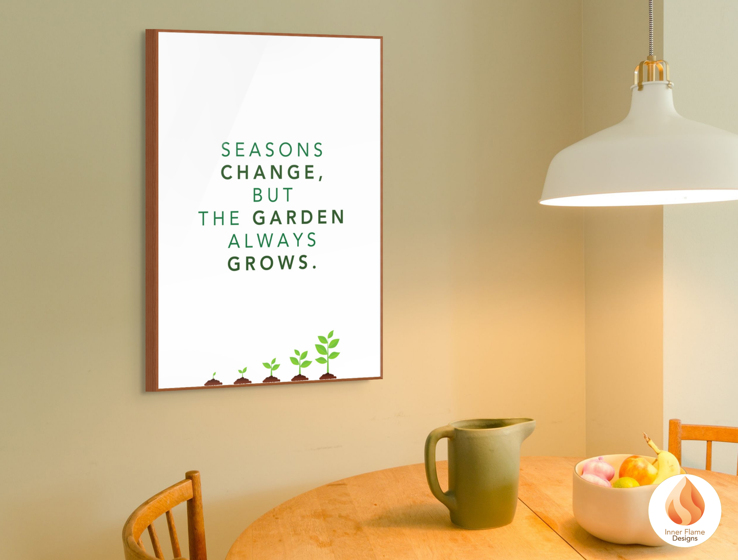 Motivational Poster with Nature-Inspired Quote 7 - "Seasons Change, But The Garden Always Grows"