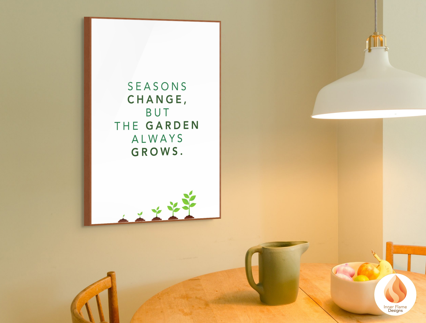 Motivational Poster with Nature-Inspired Quote 7 - "Seasons Change, But The Garden Always Grows"