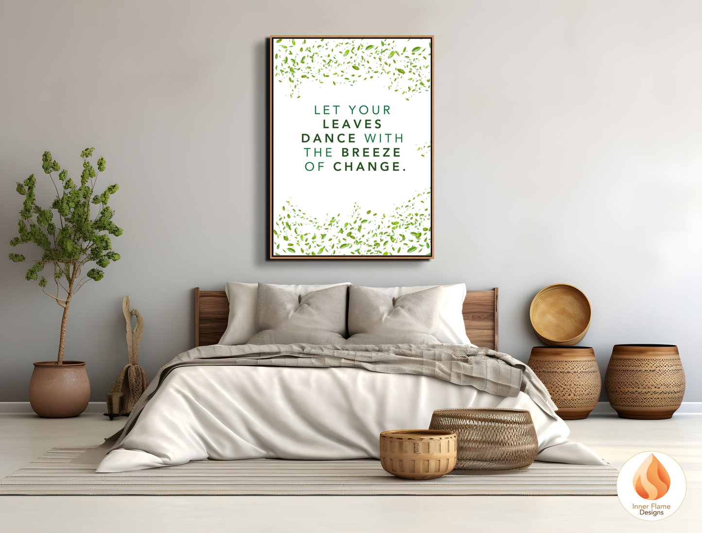 Motivational Poster with Nature-Inspired Quote 6 - "Let Your Leaves Dance With The Breeze Of Change"