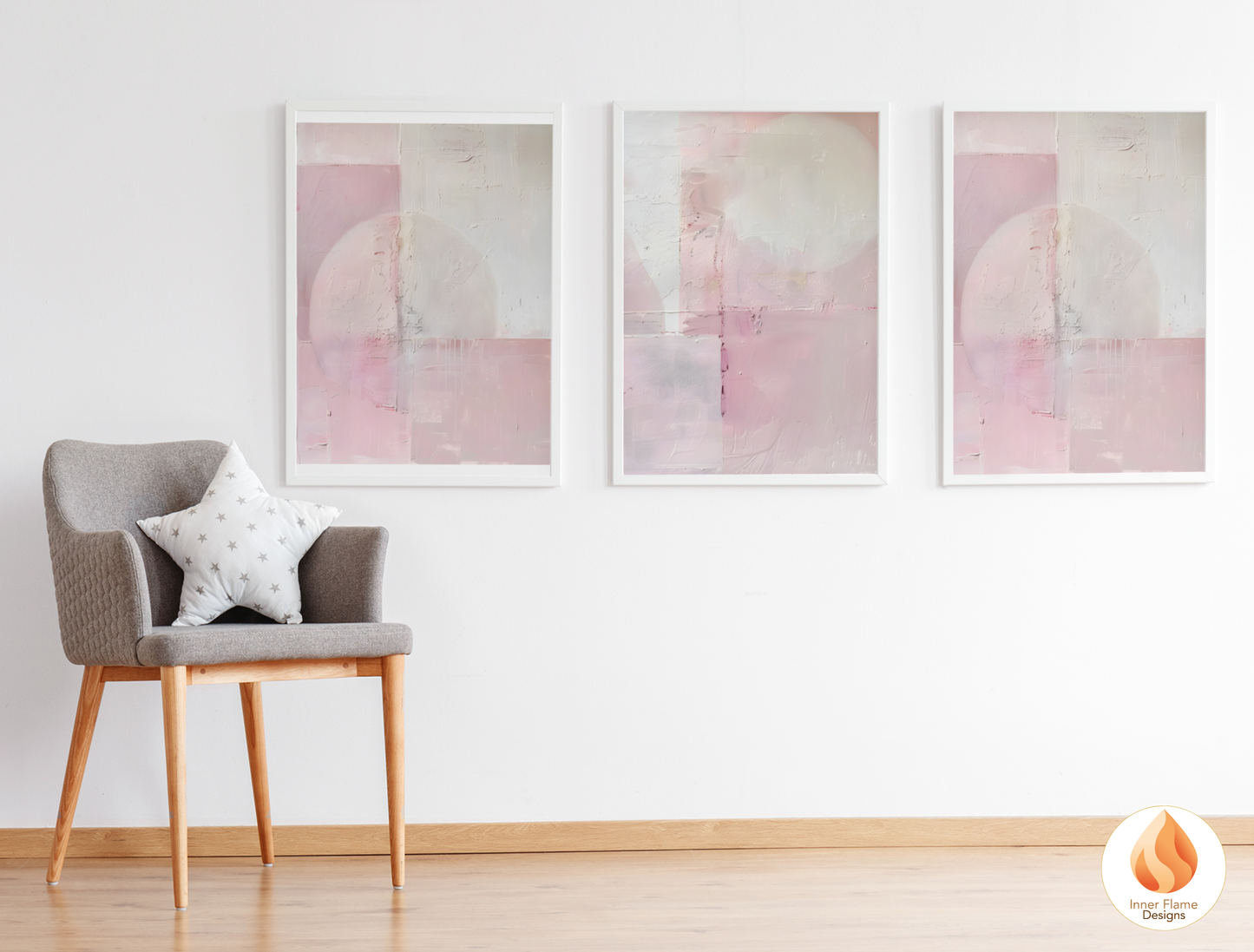 Dreamy Minimalist Art for Modern Home Design | Triptych Artwork