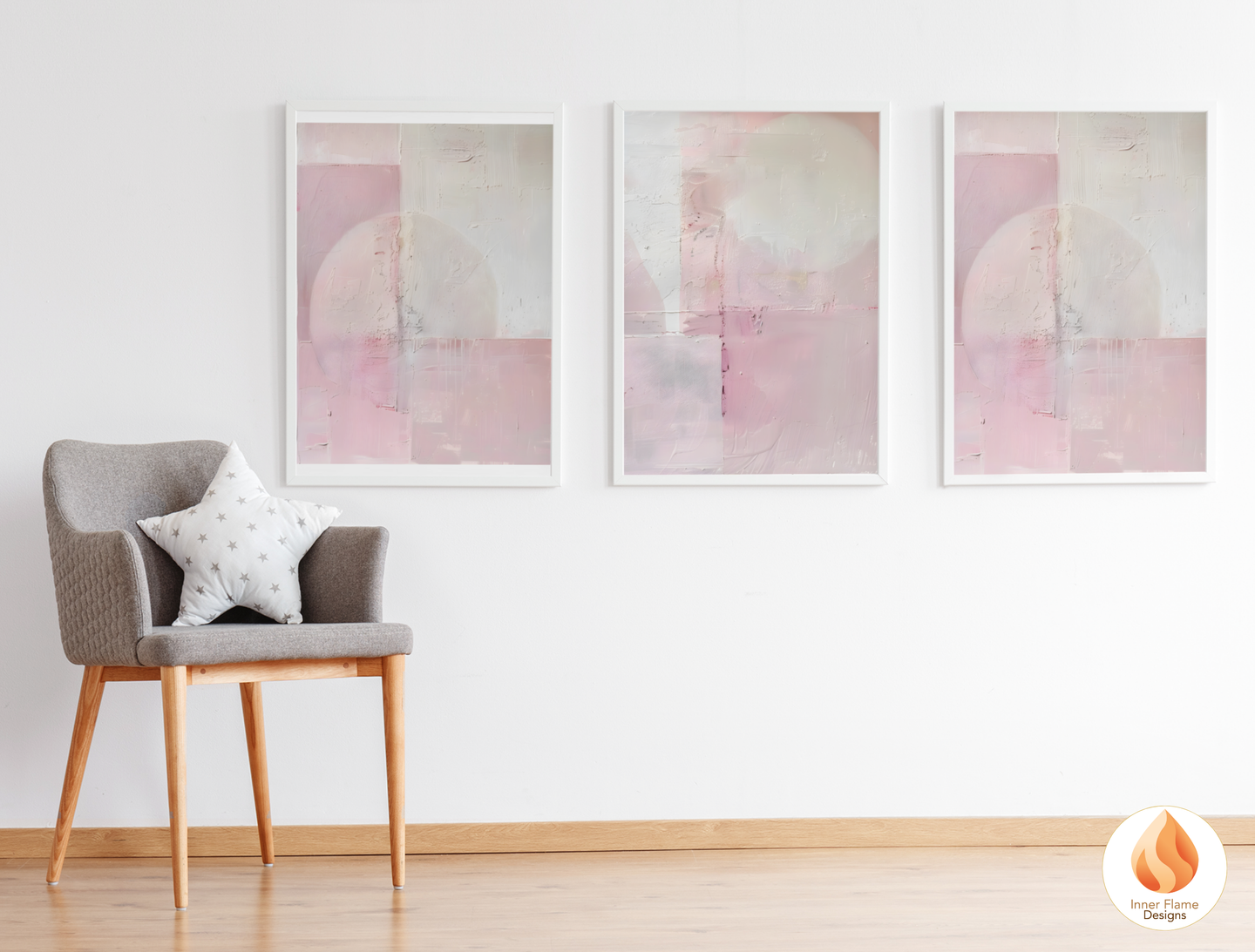 Dreamy Minimalist Art for Modern Home Design | Triptych Artwork