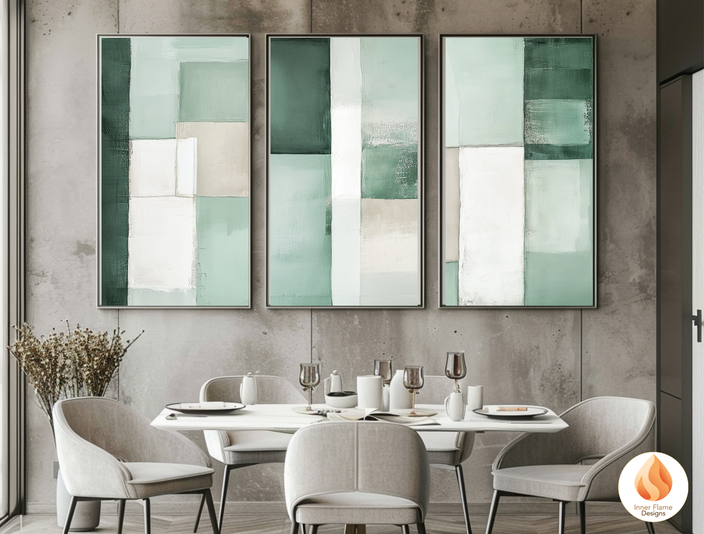 Gentle Minimalist Art for Modern Home Design | Triptych Artwork