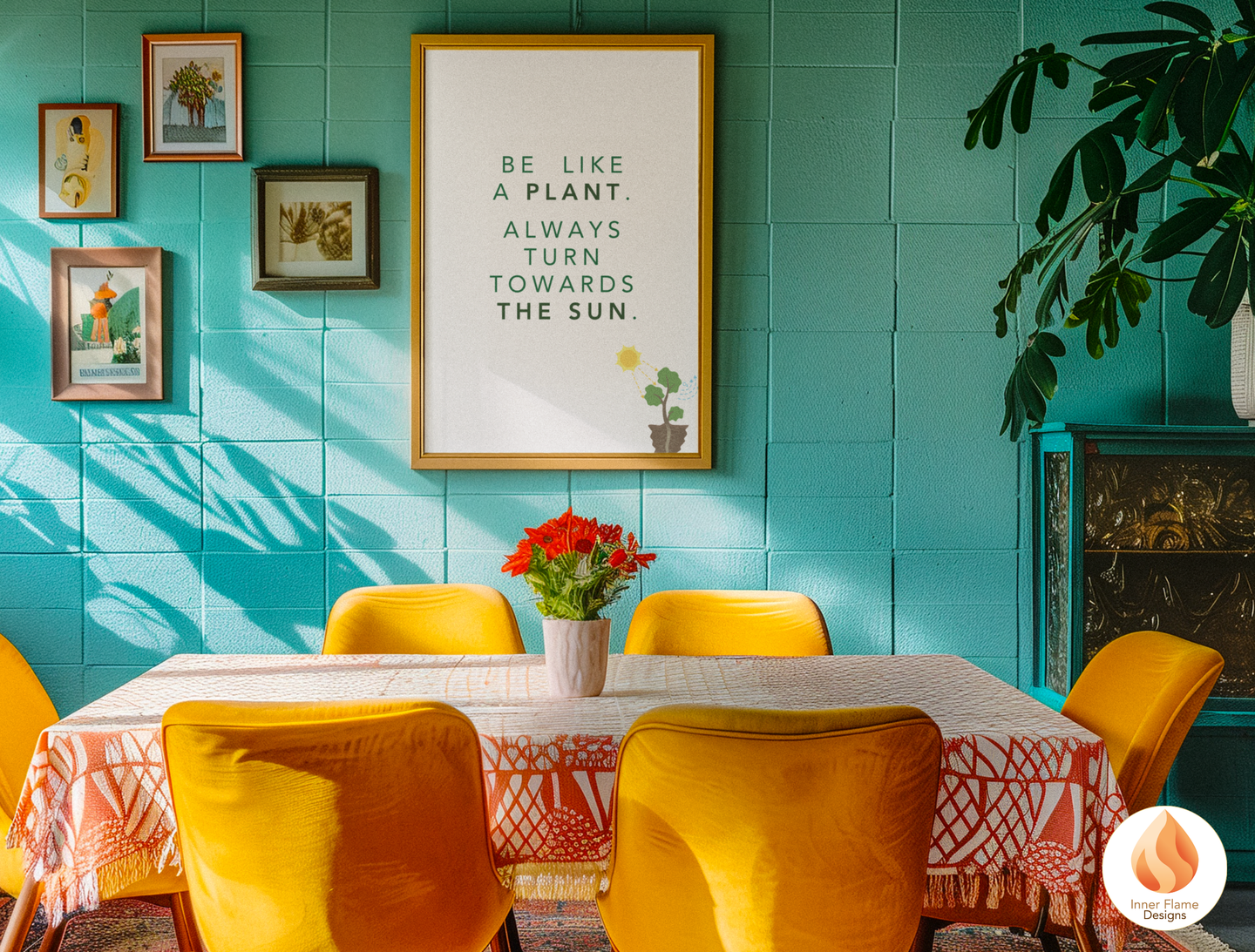 Motivational Poster with Nature-Inspired Quote 5- "Be Like A Plant. Always Turn Towards The Sun"