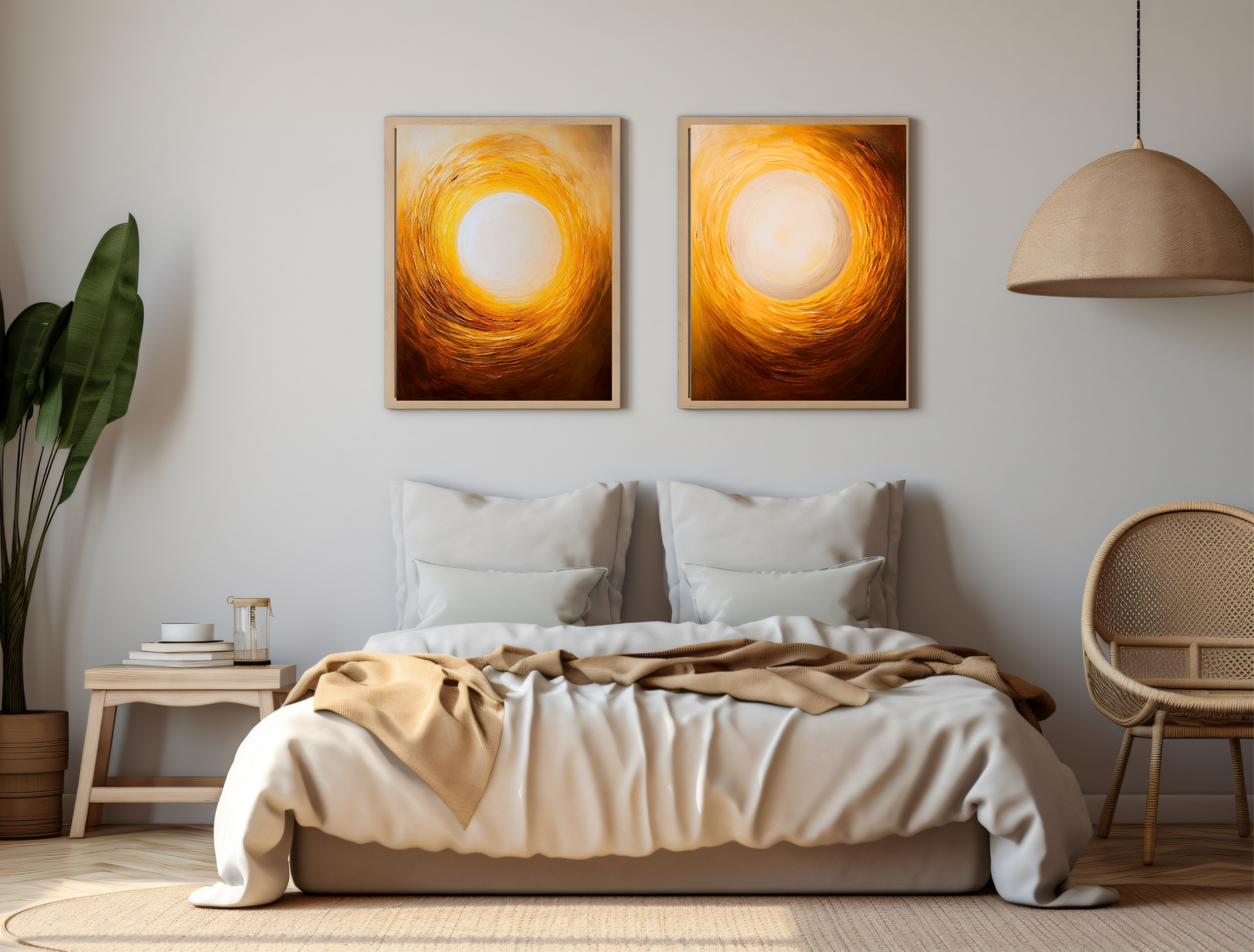 Luminous Minimalist Art for Modern Home Design | Diptych Art (Series 2)