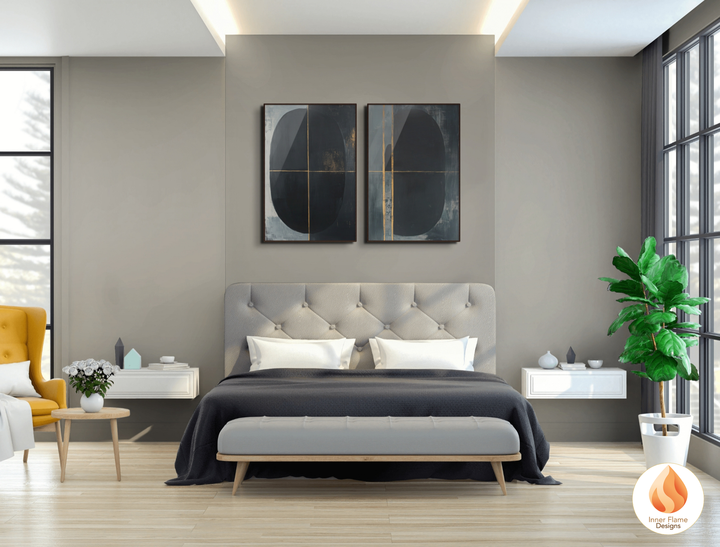 Enigmatic Minimalist Art for Modern Home Design | Triptych Artwork