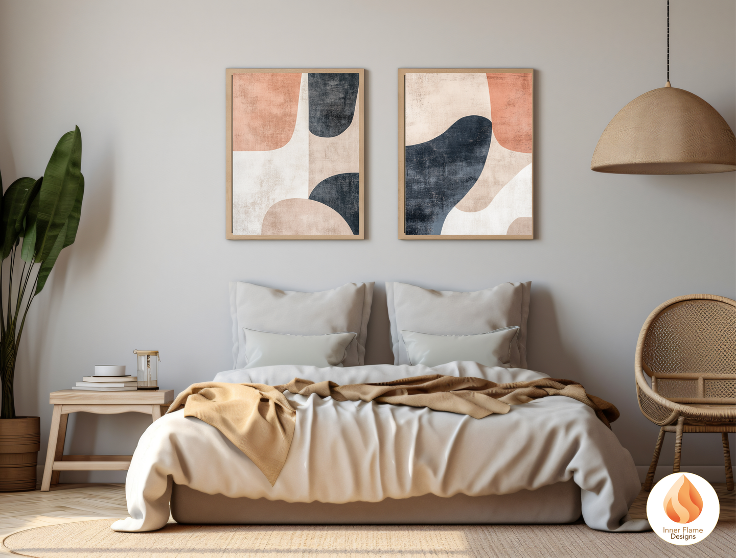 Organic Minimalist Art for Modern Home Design | Triptych Artwork