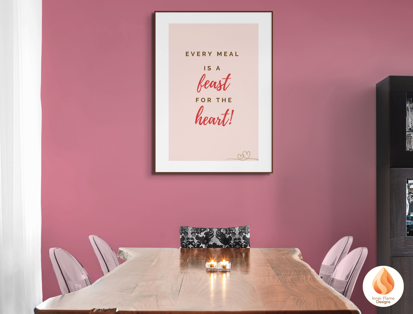 Motivational Poster with Quote on Family and Togetherness 1 - "Every Meal Is A Feast For The Heart!"