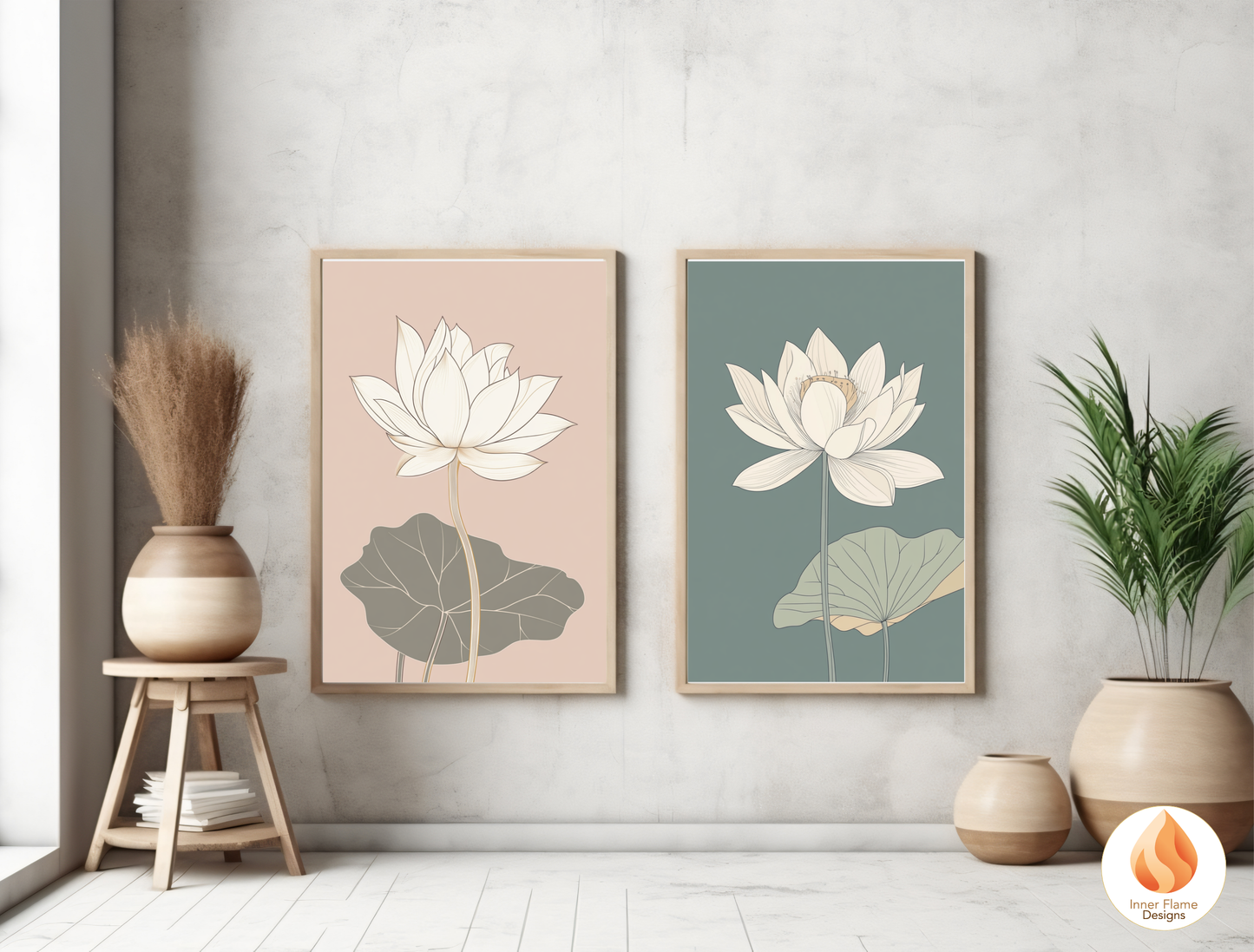 Subtle Japandi Art for Modern Home Design | Triptych Artwork (Series 2)