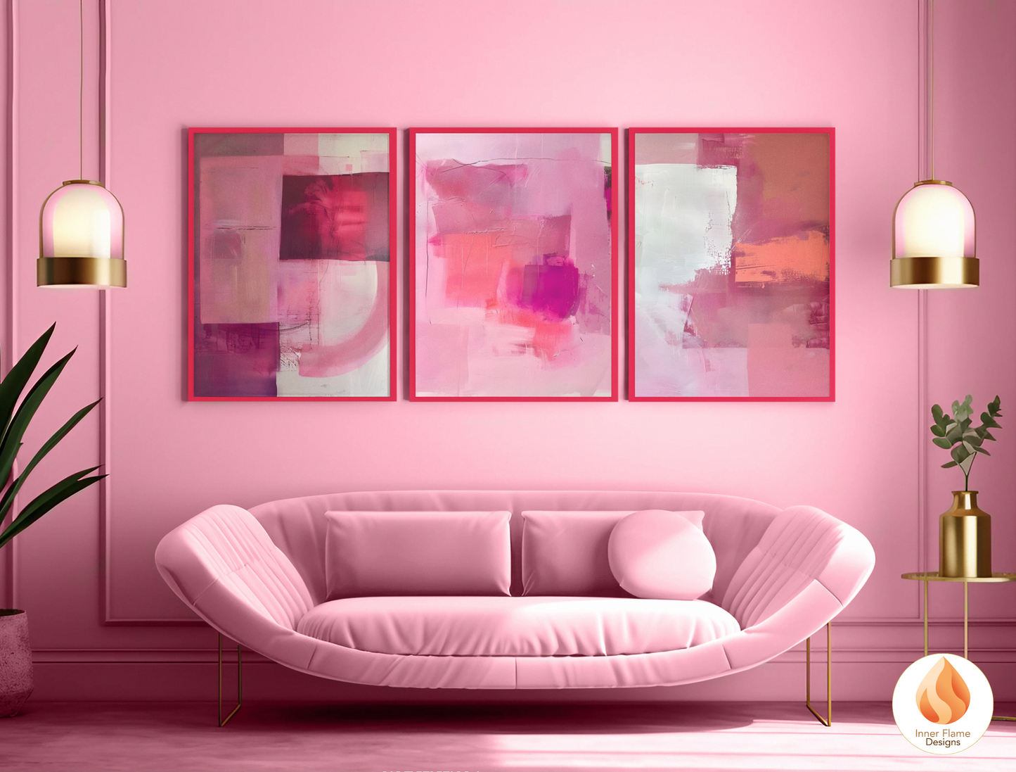 Playful Minimalist Art for Modern Home Design | Triptych Artwork
