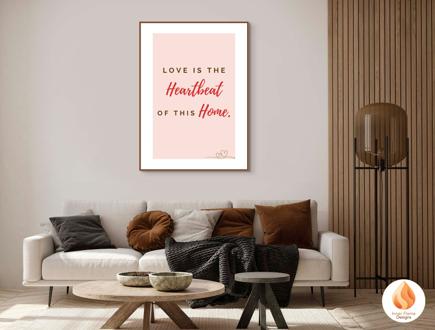 Motivational Poster with Love Inspirational Quote 4 - "Love Is The Heartbeat Of This Home"