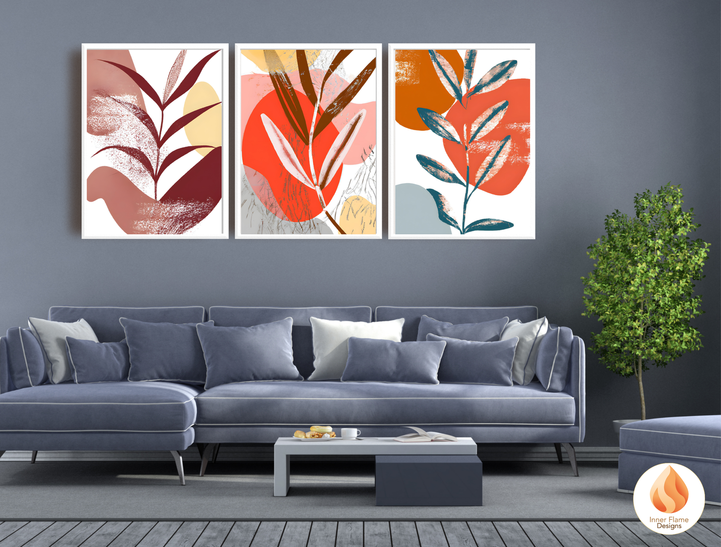 Bright Boho Wall Art Décor for Modern Home Design | Four Piece Wall Art