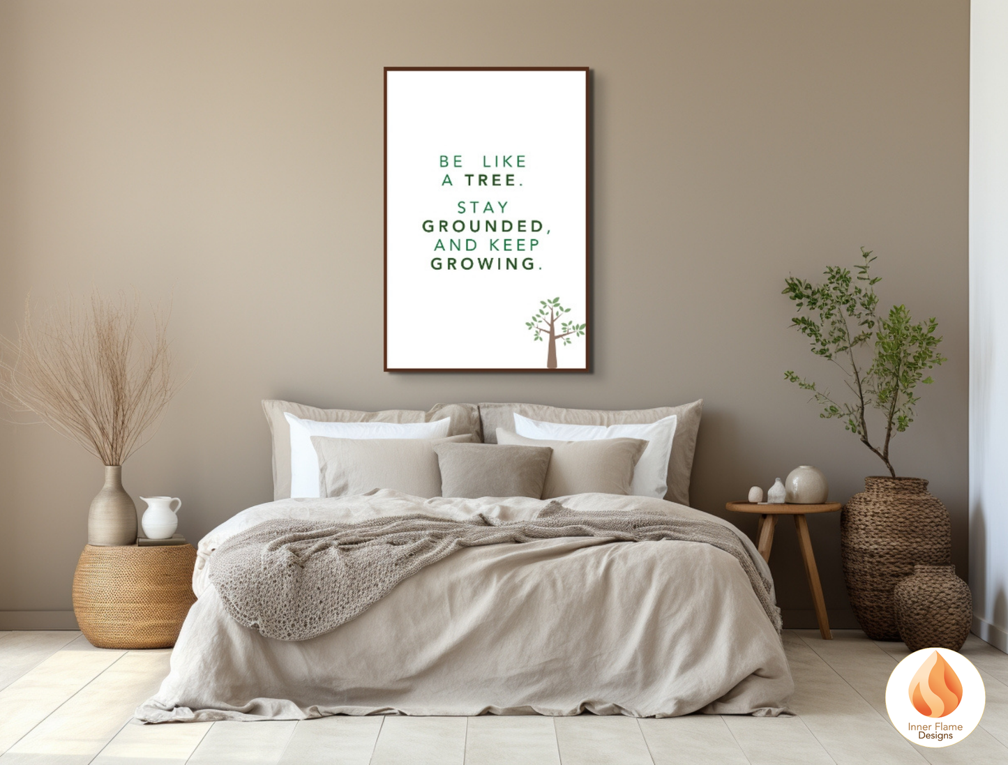Motivational Poster with Nature-Inspired Quote 2 - "Be Like A Tree. Stay Grounded And Keep Growing"