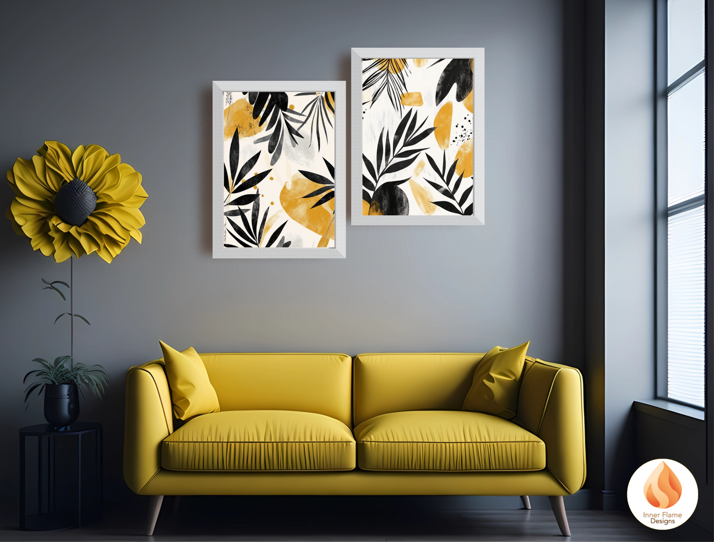 Expressive Botanical Art for Modern Home Design | Triptych Artwork